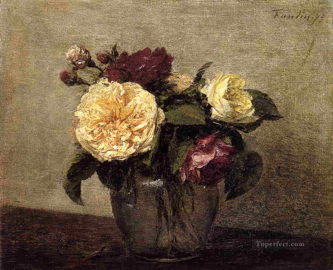 Yellow and Red Roses Henri Fantin Latour Oil Paintings